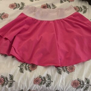 Women's Pink Flared Skirt with Light Pink Waistband
